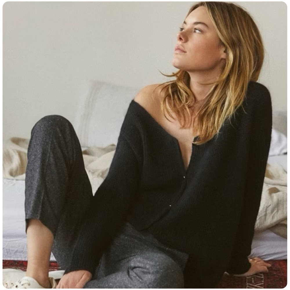 Sezane Black Cardigan